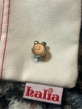 Halia Sterling Silver “Retro Alarm Clock” Charm with Rose Gold Face - FLAW
